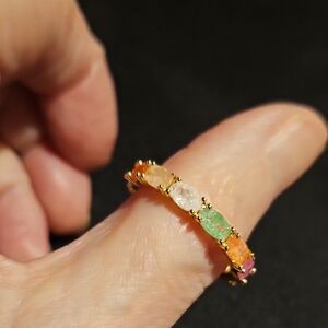 Pretty Bird Multicolor Gemstone Ring in Gold